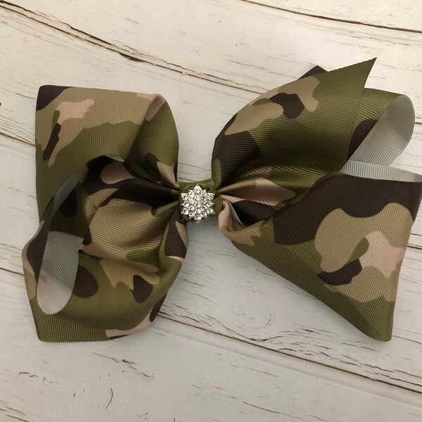 Camouflage Hair Bow Etsy