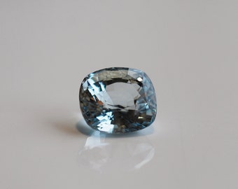 4.13 Carat Cushion Cut Faceted Natural Aquamarine Loose Gemstone