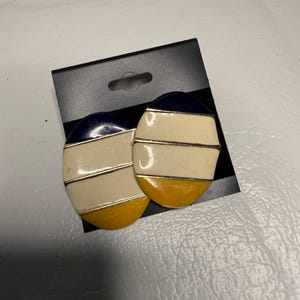 1980 lot of 4 Retro  Vintage Earrings GEOMETRIC  Neon Funky Fun Jewelry 80s Earring Stud Back Bold Shapes Retro Fashion Wardrobe accessory