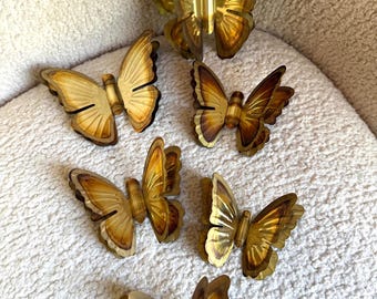 Vintage Copper Patina Butterfly Wall Hanging | Accent boho wall decor | 1970 decorating