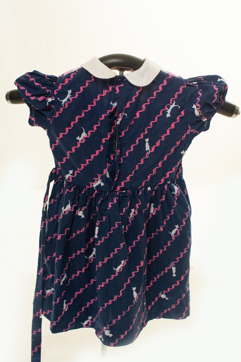 1950s Vintage Cat Dress Kitty Dress for Little Girl 3T 1940s child fashion