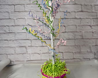 Vintage Easter Tree In Box Ornament Hanger for Tabletop  Spring Decor