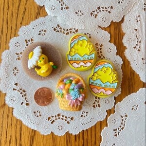 Vintage Hallmark Easter Pins Spring Lapel Brooch Chick and Basket You Choose Novelty jewelry