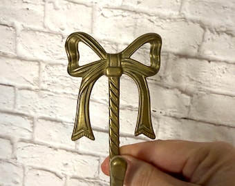 Vintage Brass Bow Ribbon Hook  for Wall 1980