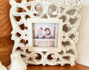 Vintage Mary Engelbreit Framed Print: Whimsical Scroll Wall Decor
