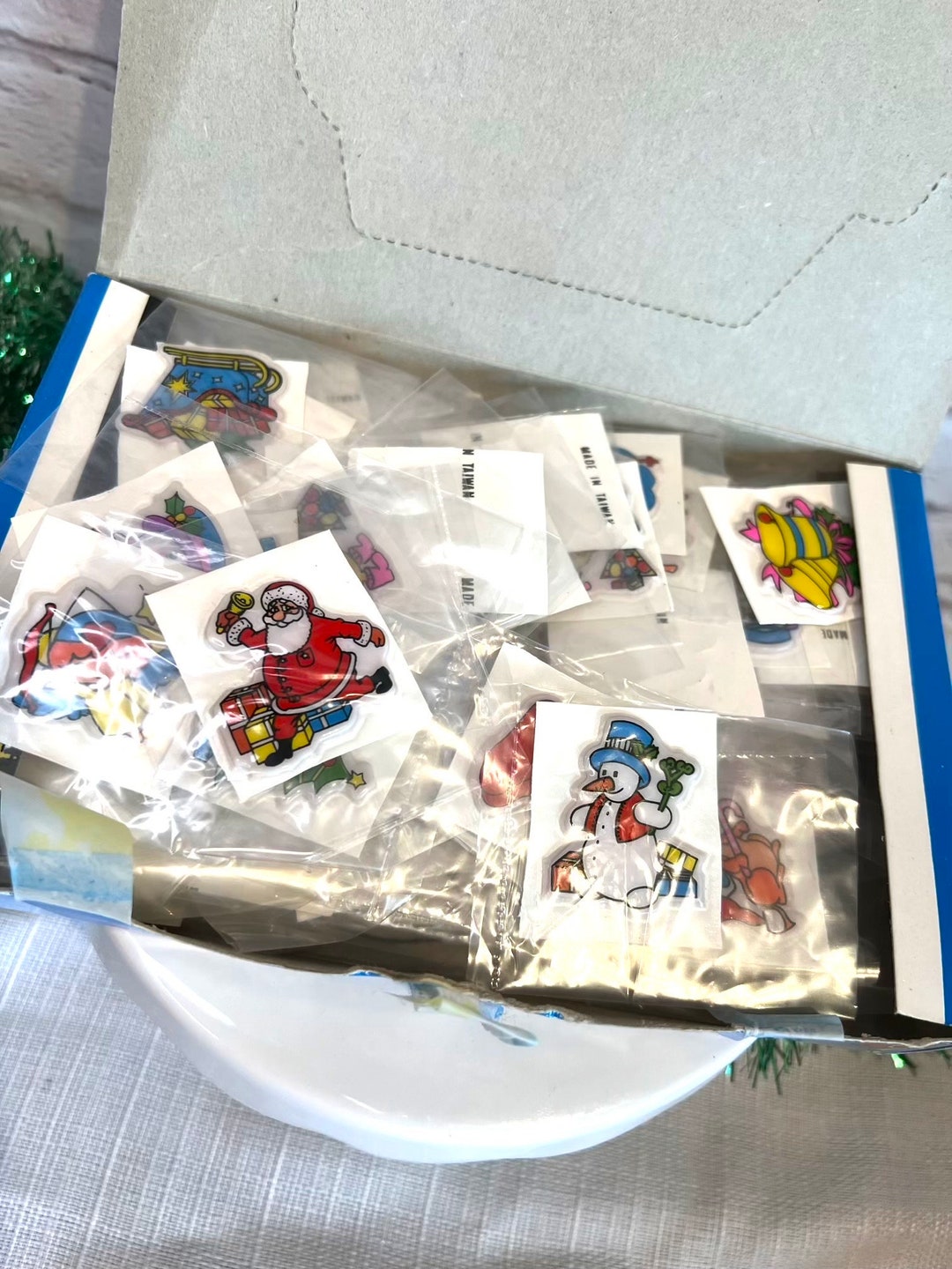 KITSCHY Christmas Puffy Stickers GRAB BAG Assortment 10 Labels for