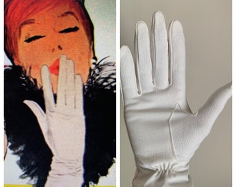 Mid Century Formal Gloves | Women's White Vintage Gloves |MCM 1960 Fashion
