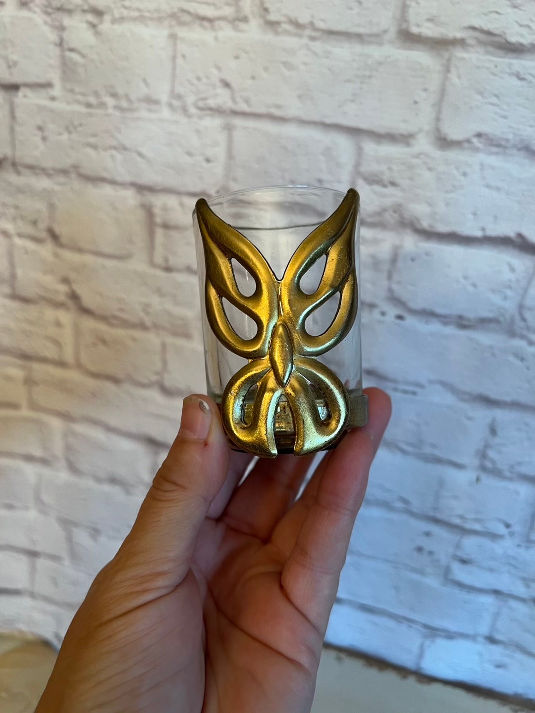 Vintage Brass Butterly Votive Candle Holder Boho Decor Candle Etsy