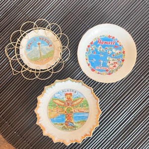 Mini State Collector Plates Hawaii Alaska Space Needle Souvenir Wall Decor You Choose