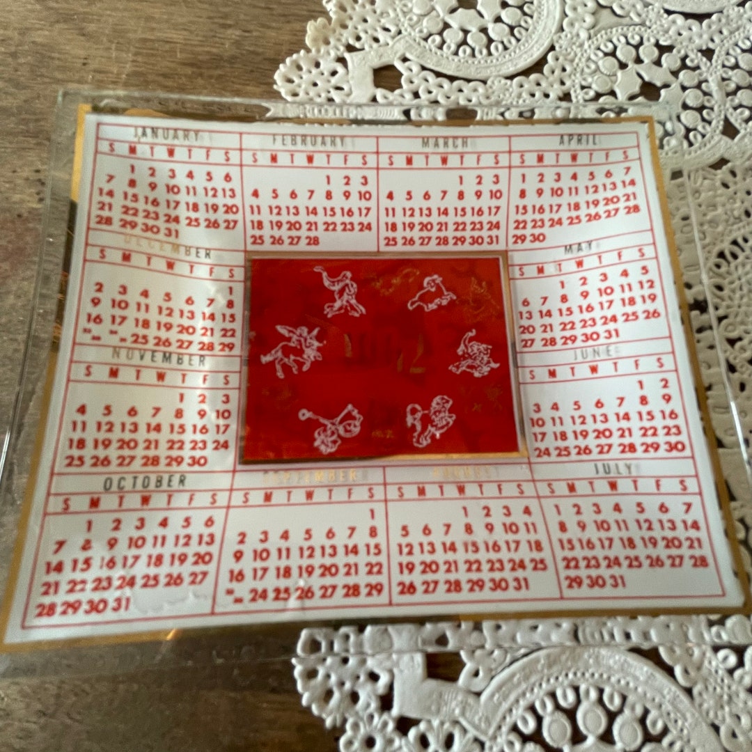 1962 Calendar ZODIAC Signs Catch All Dish House Astrology Etsy