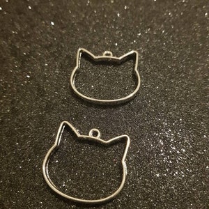 Pendant open BEZEL cat face base to create in Resin and Uv RESIN x2 pcs