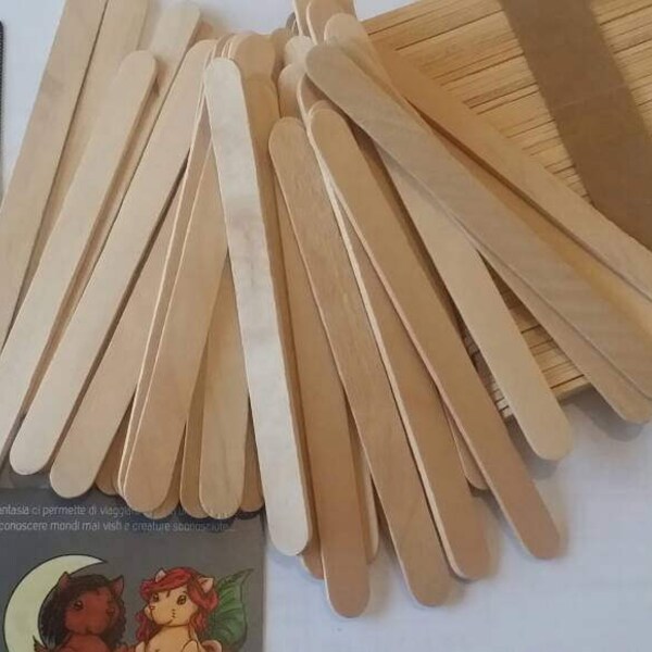 50 x Tongue-lowering wooden stick to mix resin or bookmark base