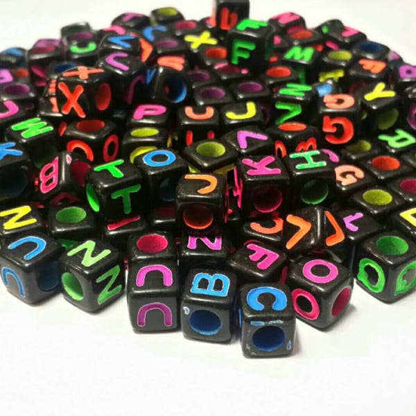 50 x Wide hole alphabet beads, also perfect for resin