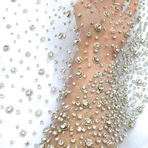 Strass Perlen Tüll Stoff, Couture Brautkleid Material