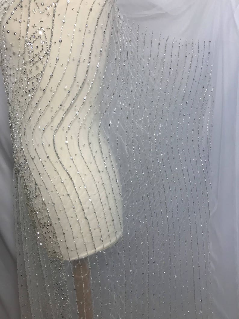 Rhinestone Beaded Fabric Dress Panel Etsy