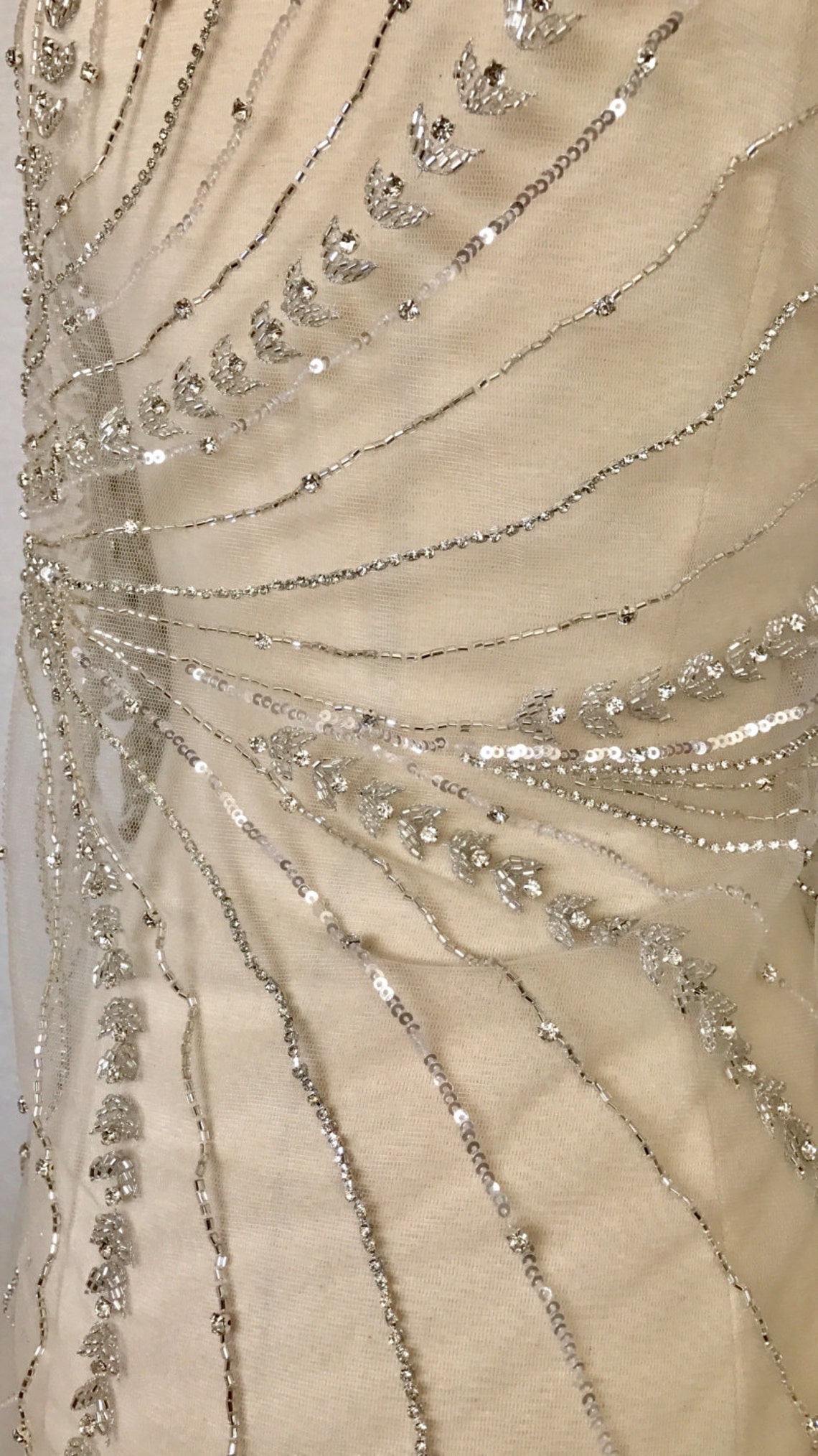 Rhinestone Beaded Applique, Rhinestone Fabric, Beaded Applique, Wedding