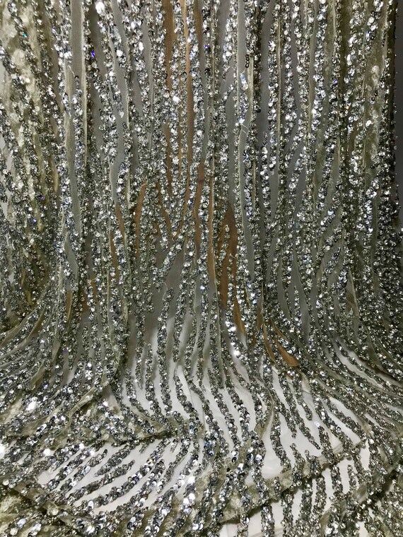 rhinestone beaded fabric