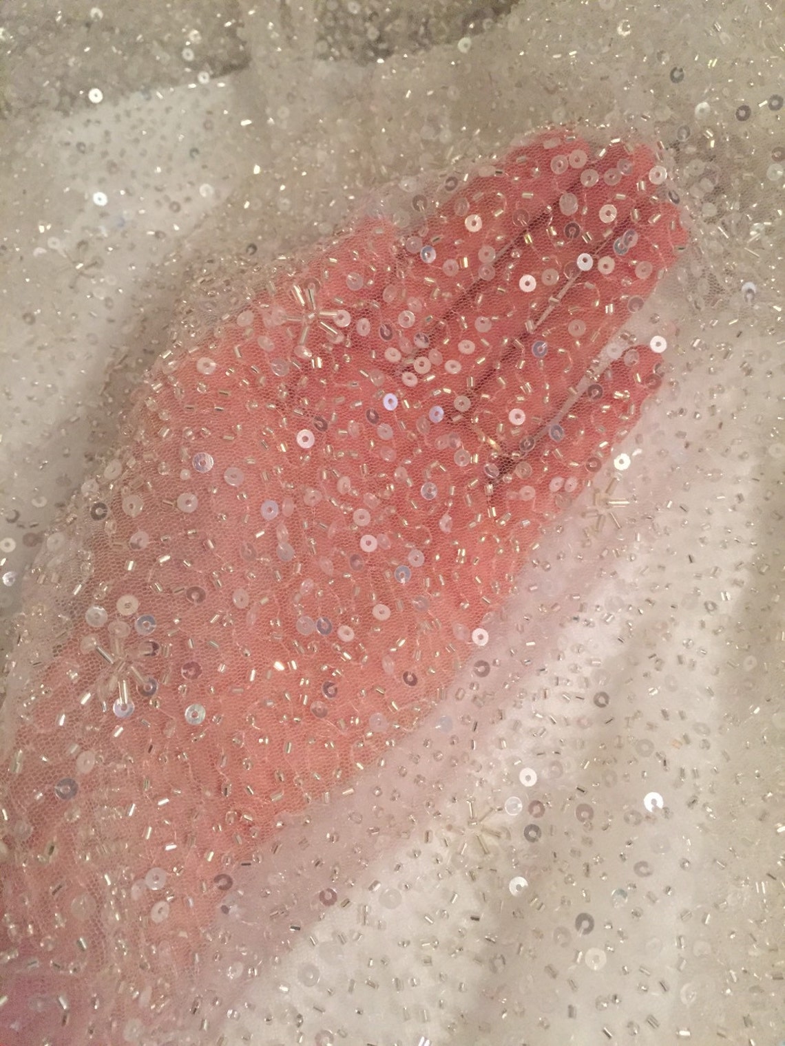 Sequin Fabric Sequin Beaded Tulle Fabric Sequin Bridal Etsy