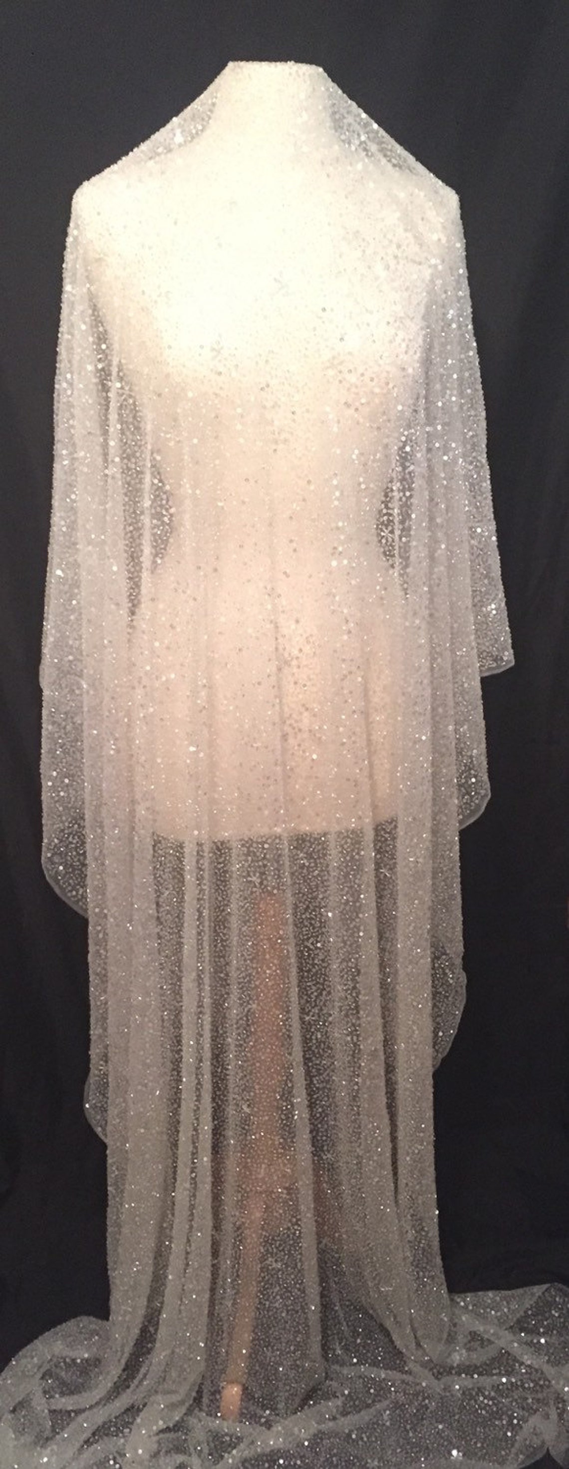 Sequin Fabric Sequin Beaded Tulle Fabric Sequin Bridal Etsy