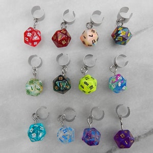 D20 Mini Dice Ear Cuff | Geek Earrings | DnD Jewelry | Gift for Her | No Piercing | Funky Earrings | Hypoallergenic
