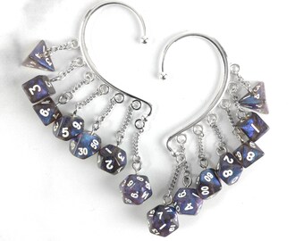 Galaxy Dice Ear Wrap | Geek Earrings | Choose 1 or 2 Wraps | DnD Cosplay Accessories