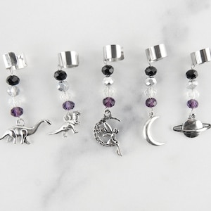 Asexual Pride Beaded Ear Cuffs, Ace LGBTQ Pride, Dinosaur Earrings, Celestial Ear Cuffs, Fairy Ear Cuffs