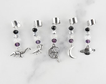 Asexual Pride Beaded Ear Cuffs, Ace LGBTQ Pride, Dinosaur Earrings, Celestial Ear Cuffs, Fairy Ear Cuffs