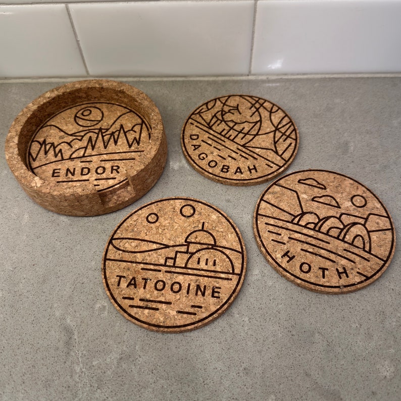 Star Wars Planet Cork Coasters - Set #1