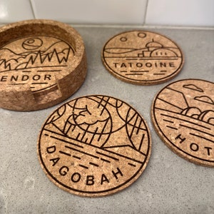 Star Wars Planet Cork Coasters - Set #1