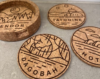 Star Wars Planet Cork Coasters - Set #1