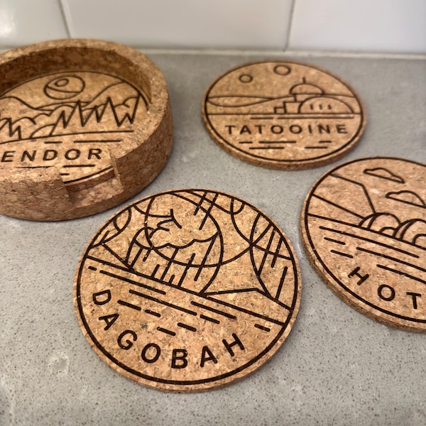 Star Wars Planet Cork Coasters - Set #1
