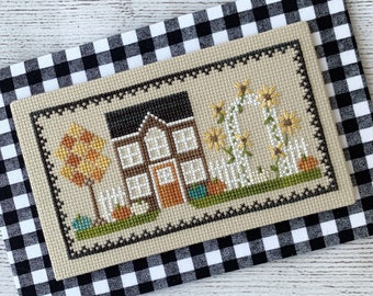 Harvest House  |  Year on the Trellis Series  |  Cross Stitch Pattern Download