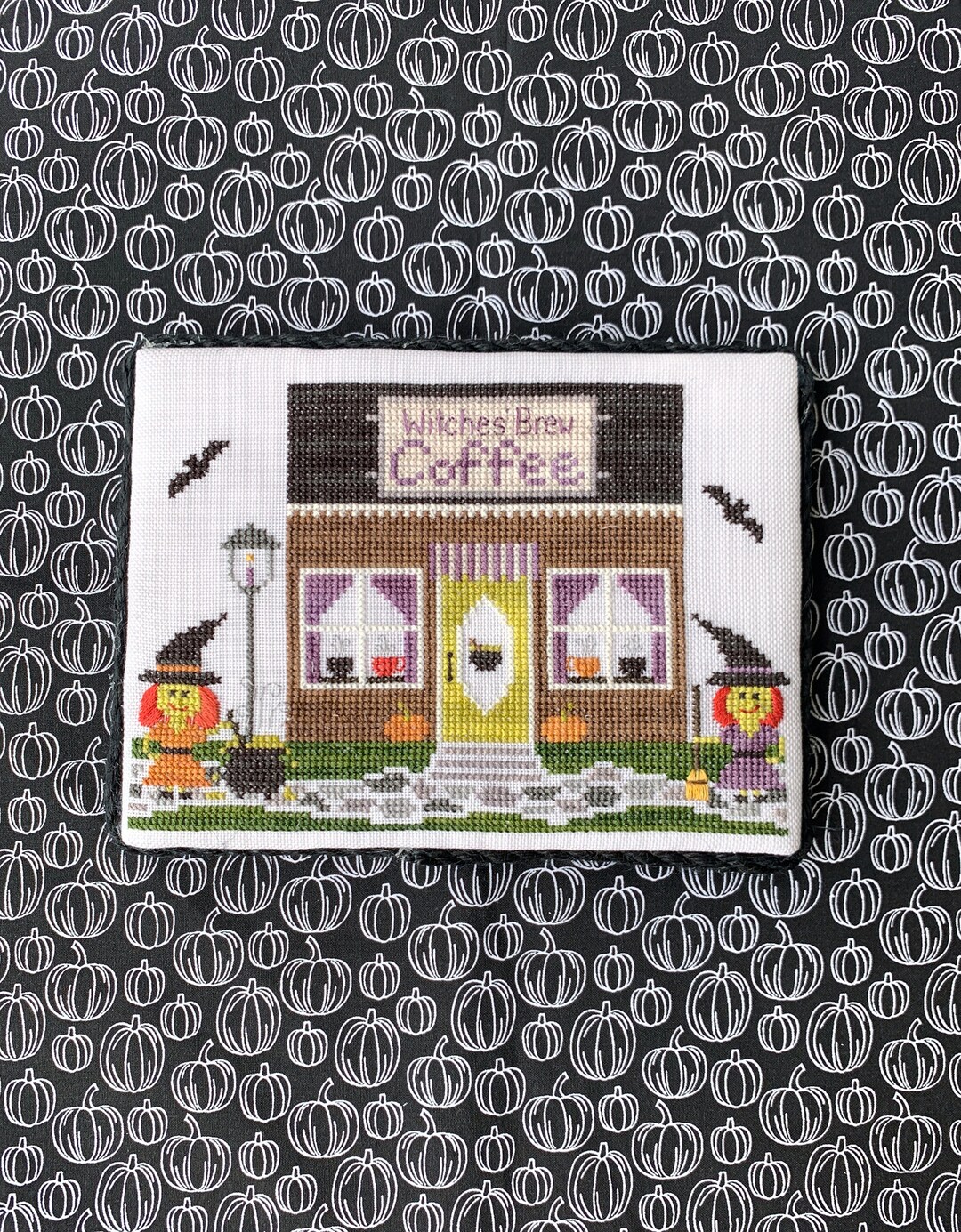 Spooky Hollow #2 - Coffee Shop | Cross Stitch Pattern Download - Etsy