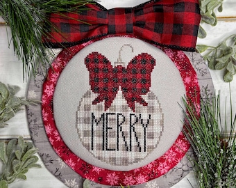 Merry  |  Gingham & Plaid Series  |  Cross Stitch Pattern Download