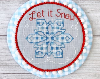 Let it Snow  |  Gingham & Plaid Series  |  Cross Stitch Pattern Download