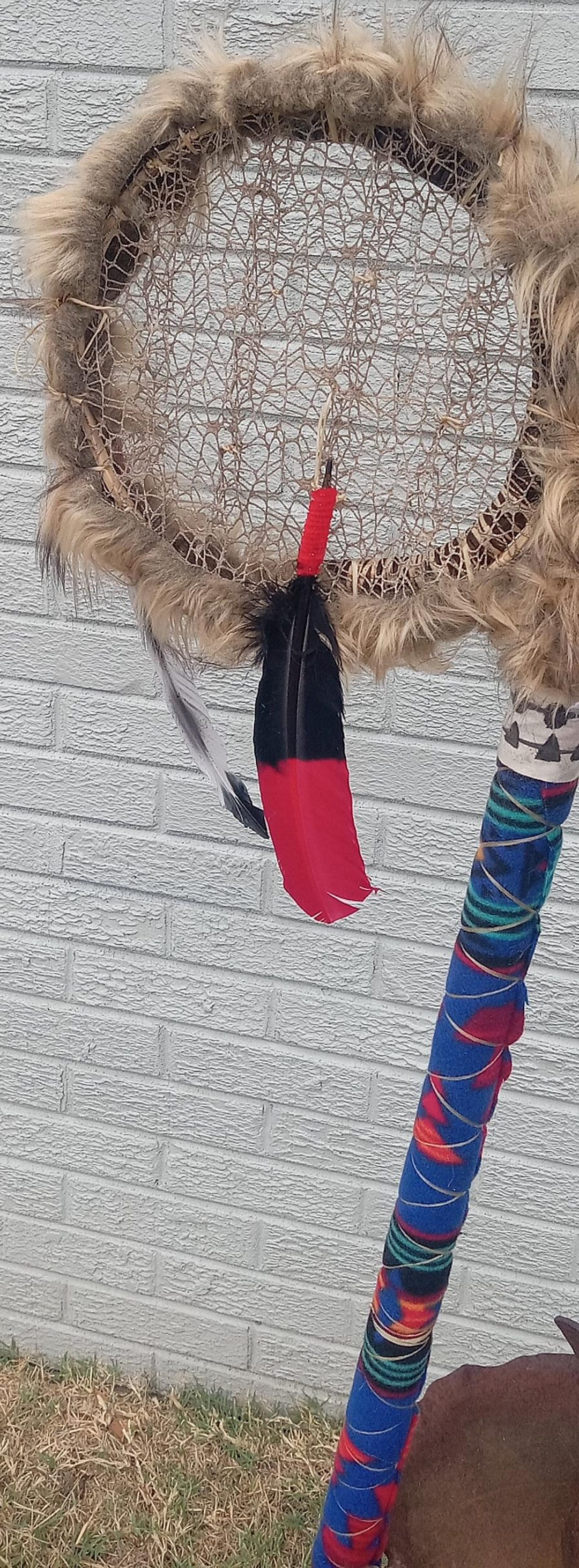 Native Rope Sticks Handmade Native American Stick: Powwow Dance Stick, Custom Tribal Art ...
