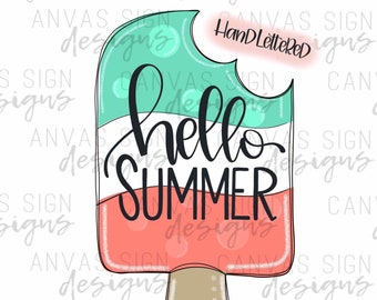 TEMPLATE - Popsicle Door Hanger Template | Digital Download | LAYERED svg file| pdf | png | jpeg |  DIY Door Hanger - Door Decor Template