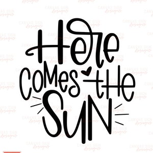 Hier komt de Zon svg | Digitale download | Bestand | knippen Silhouet | | Cricut Zomer SVG | Zomerzon SVG | Lasergesneden vijl