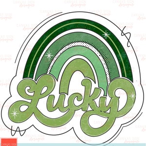 TEMPLATE Lucky door hanger template - Rainbow door hanger template - St. Patrick&#39;s Day template