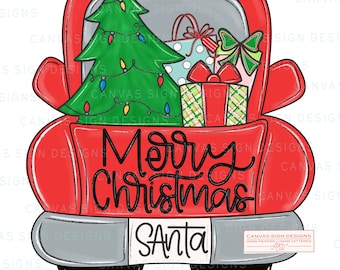 TEMPLATE - Christmas Truck Door Hanger Template - Merry Christmas template - DIY template - Christmas Door Hanger