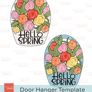 SJABLOON: Lente Deurhanger Sjabloon - Bloemenmand Paasmand - DIY deurhanger