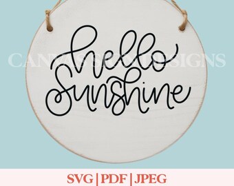 Hello Sunshine Handlettered SVG | Summer Fun Designs