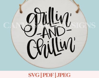 Grill and Chill SVG | Summer Laser Design for Apron