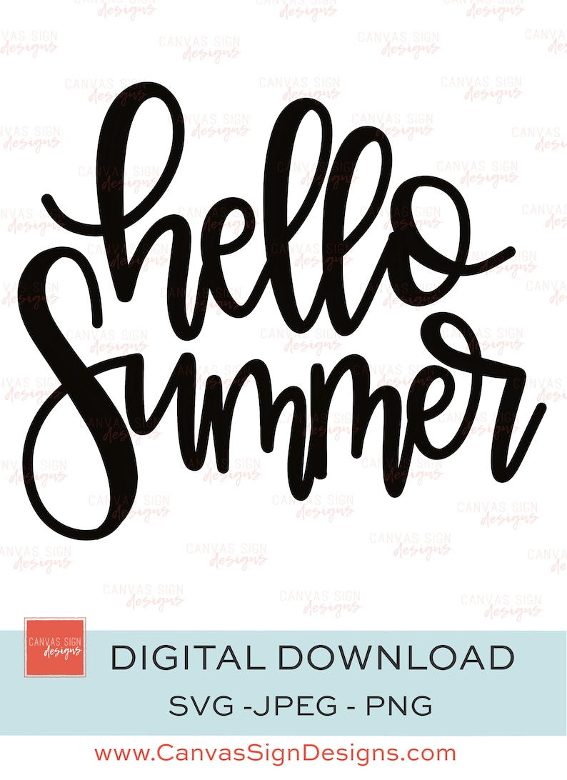 Hello Summer Svg Png Jpeg Digital Download Art Cut - Etsy