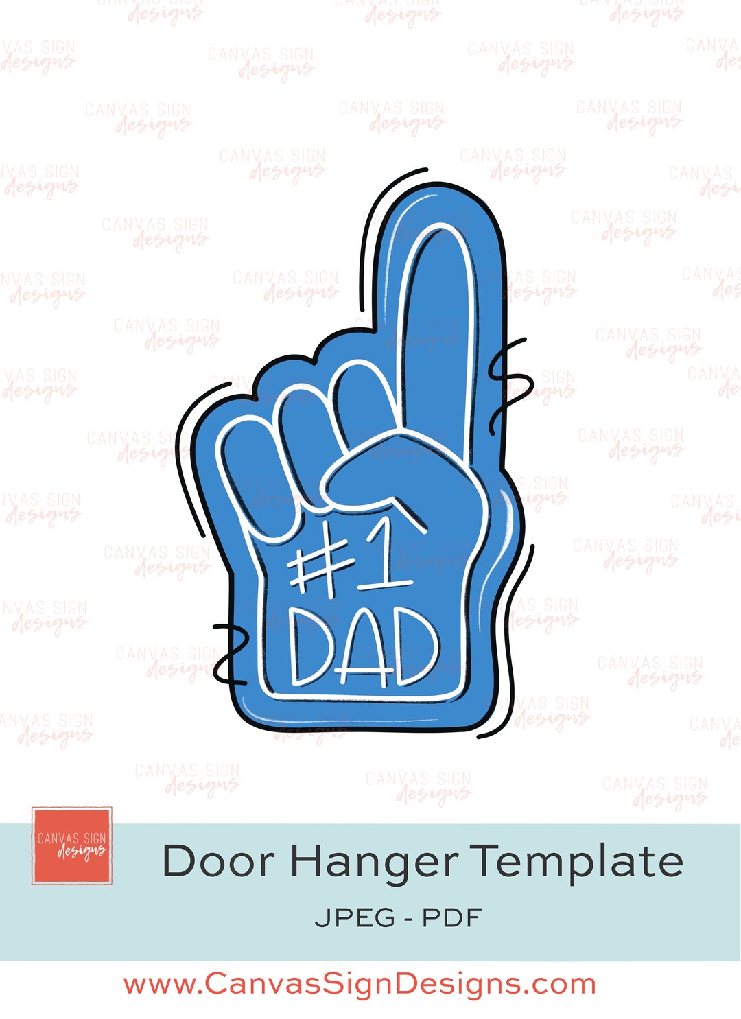 TEMPLATE: 1 Dad Foam Finger Door Hanger Template 1 Dad - Etsy