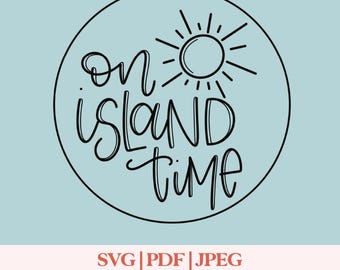 On Island Time Round Door Hanger Design PNG SVG JPG | Beach Design