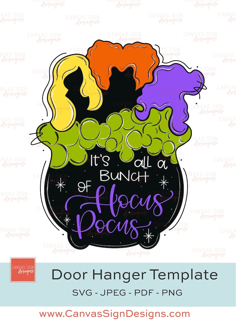 TEMPLATE: Hocus Pocus Door Hanger Template Sanderson Sisters - Etsy