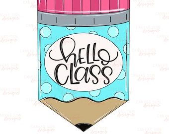 TEMPLATE: Pencil Door Hanger Template - Teacher Door Hanger Template - Classroom sign - Teacher gift
