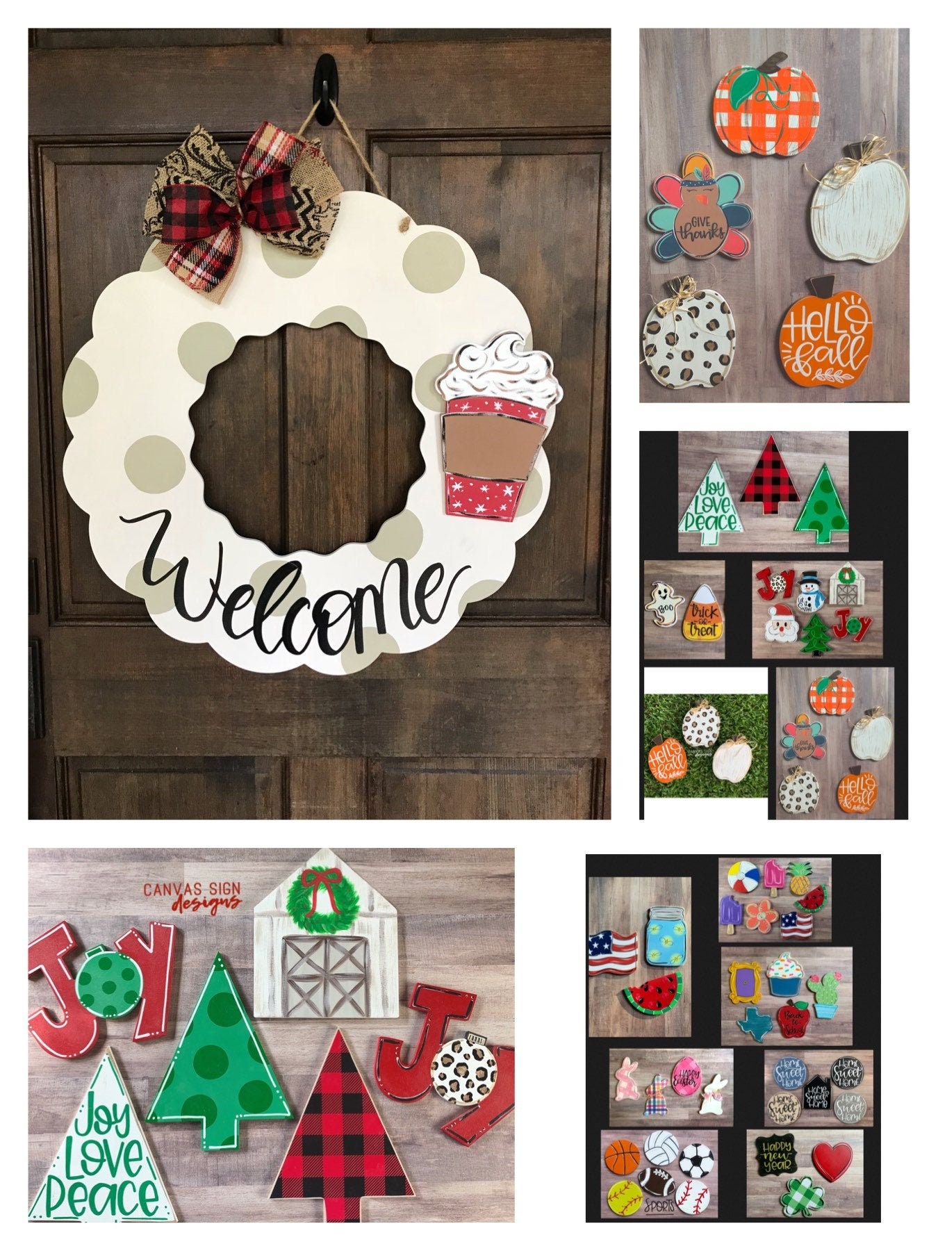 Door Hanger Wreath with interchangeable attachments FREE Etsy