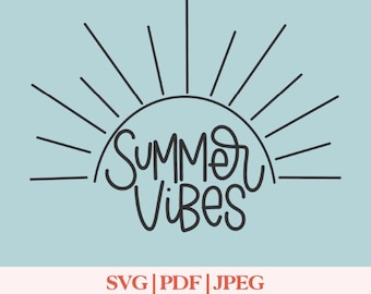 Summer Vibes SVG PNG JPG | Summer Cut Files Digital Download